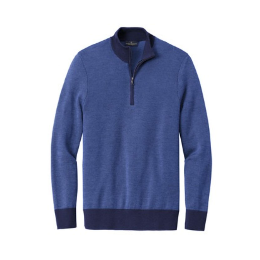 Brooks Brothers® Washable Merino Birdseye 1/4- Zip Sweater BB18412